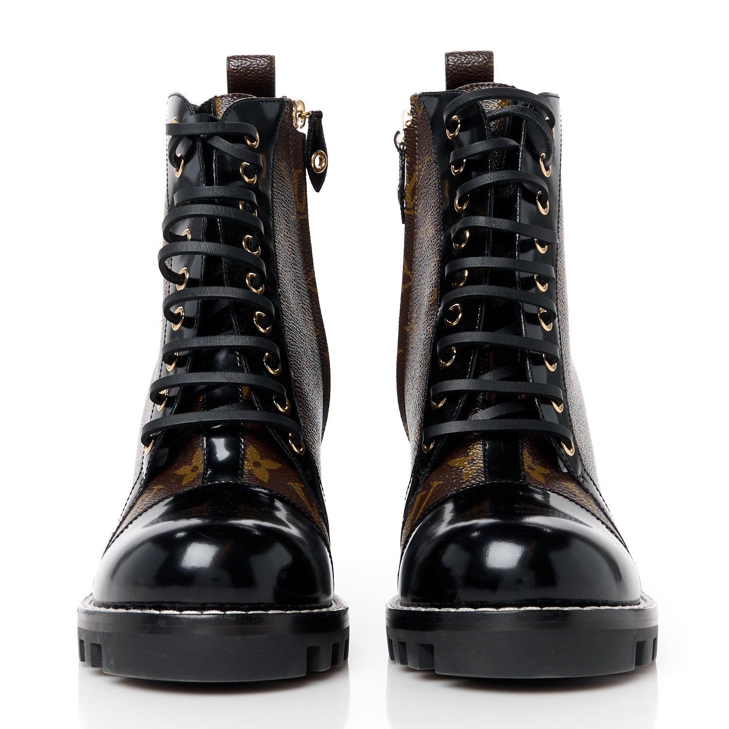 Louis Vuitton Patent Calfskin Monogram Star Trail Ankle Boots 40 Black 2 of 9