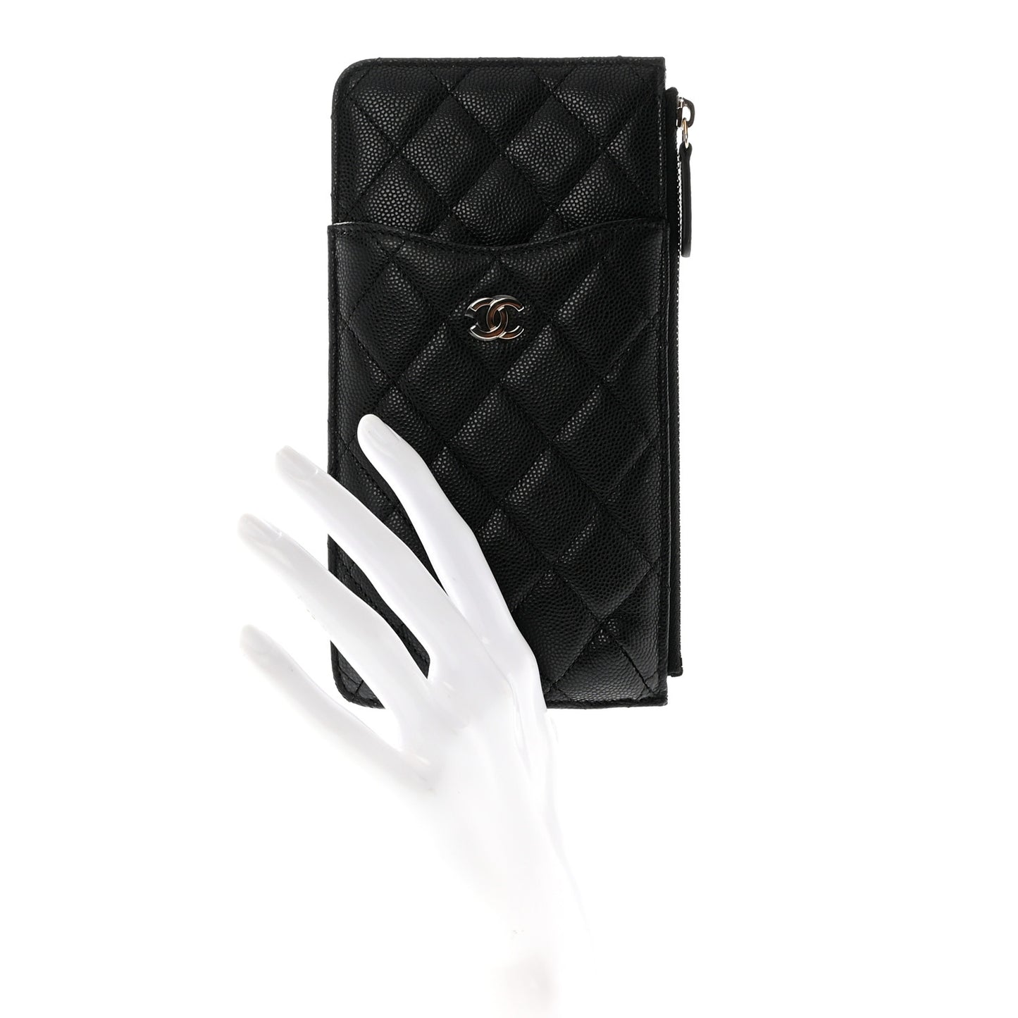 Caviar Quilted Classic iPhone Pouch Black