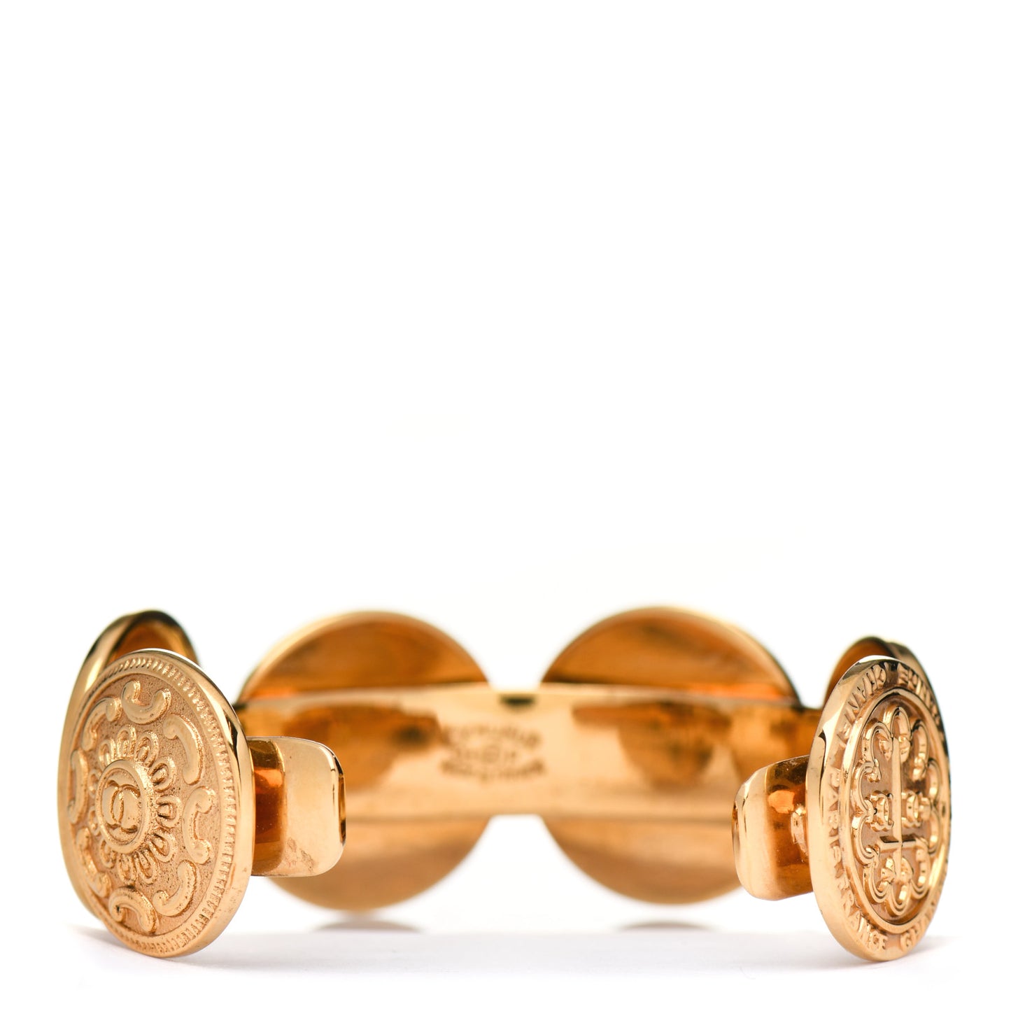 Metal Coin Cuff Gold