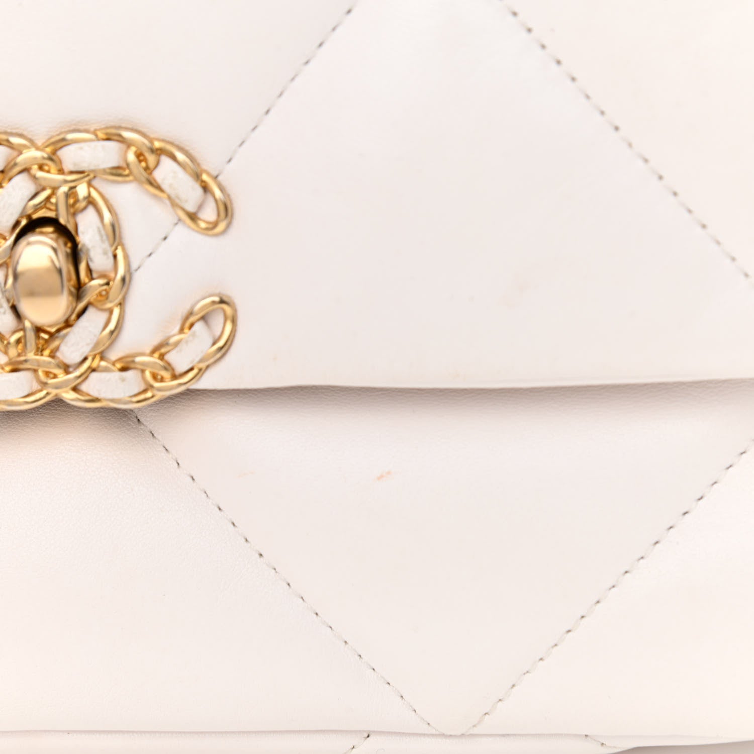 Chanel Lambskin Quilted Medium Chanel 19 Flap White 11 of 12