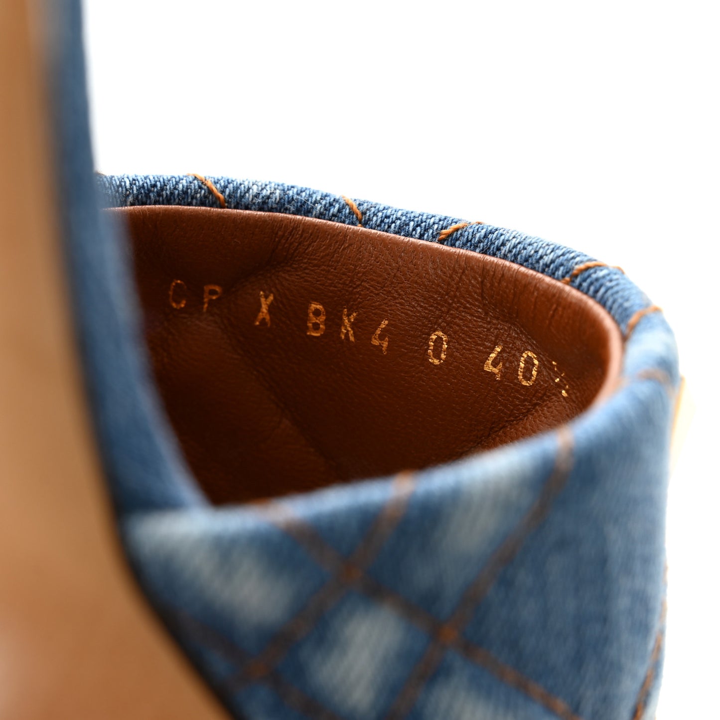 Denim Roman Stud Flat Slide Sandals 40.5 Denim