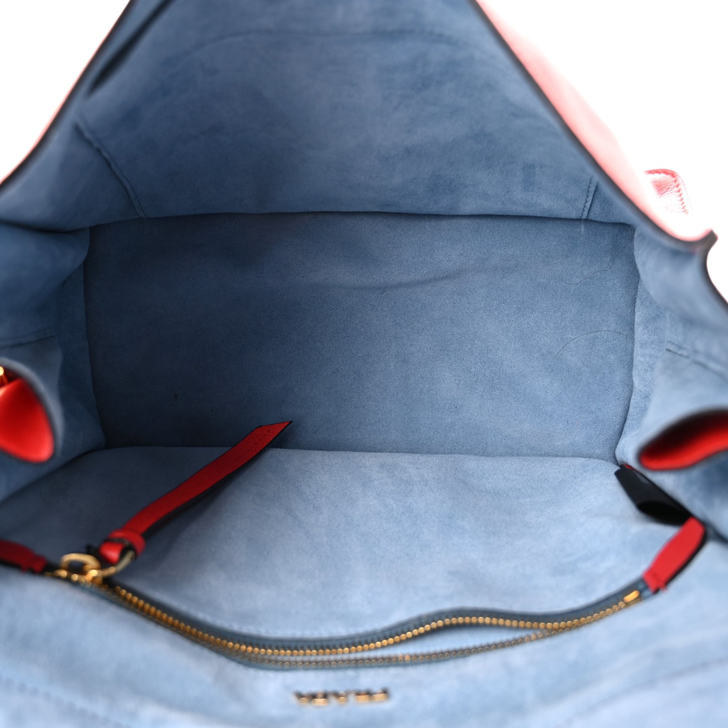 Shearling Fur Calfskin Suede Shoulder Bag Red