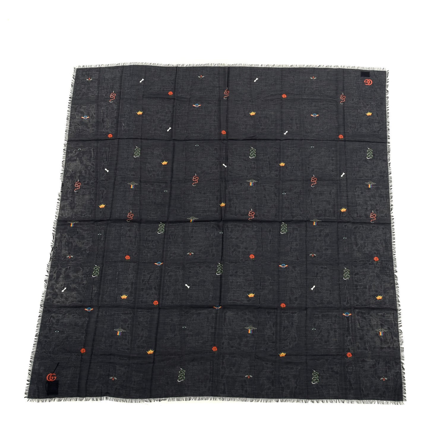 Modal Classic Mixer Shawl Black Midnight Blue