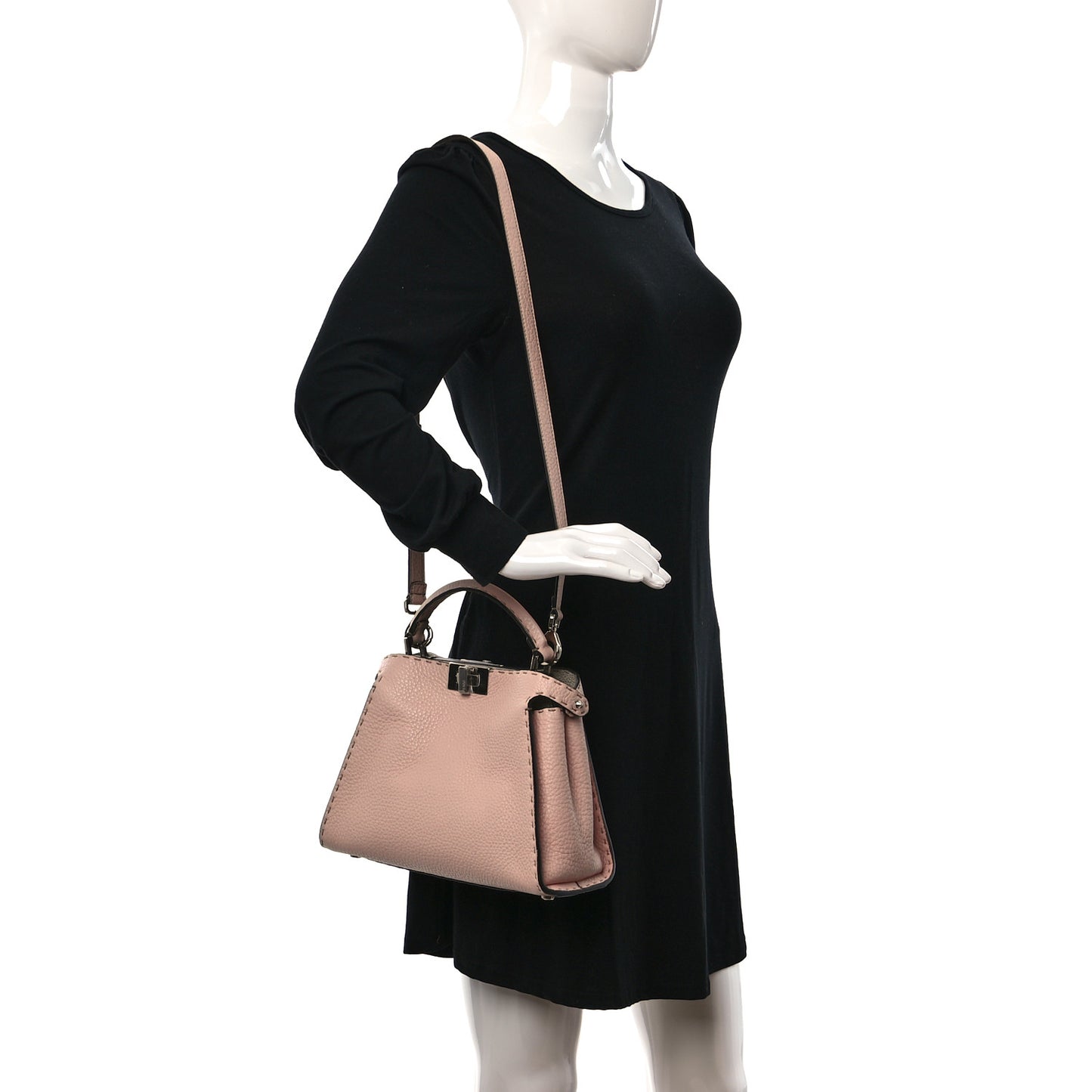 Cuoio Romano Selleria Bi-Color Medium Peekaboo Iconic Essentially Satchel Cipria Latte