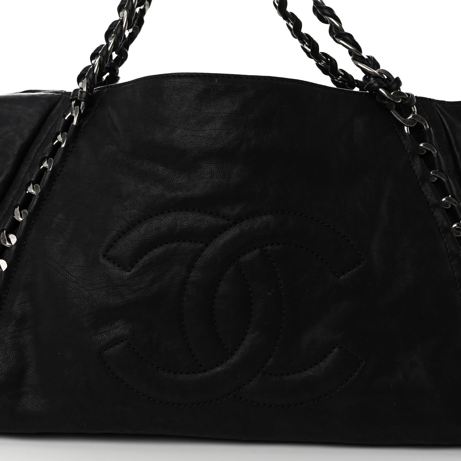 Chanel Glazed Calfskin East West Modern Chain Tote Black 7 of 9
