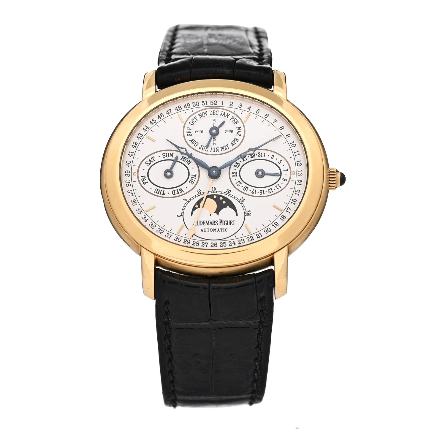 18K Yellow Gold Alligator 39mm Millenary Perpetual Calendar Automatic Watch 25777BA.OO.D001CR.01