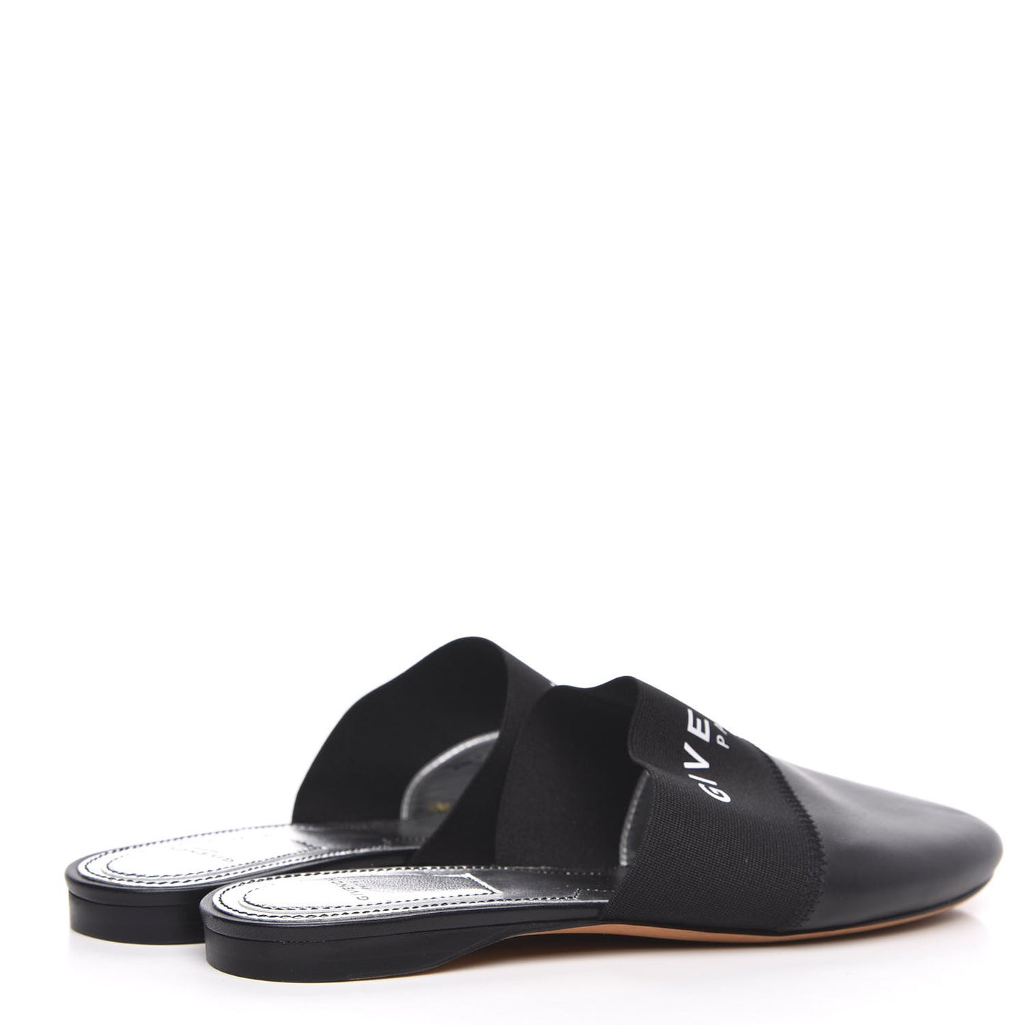 Calfskin Bedford Logo Mule Slides 36.5 Black