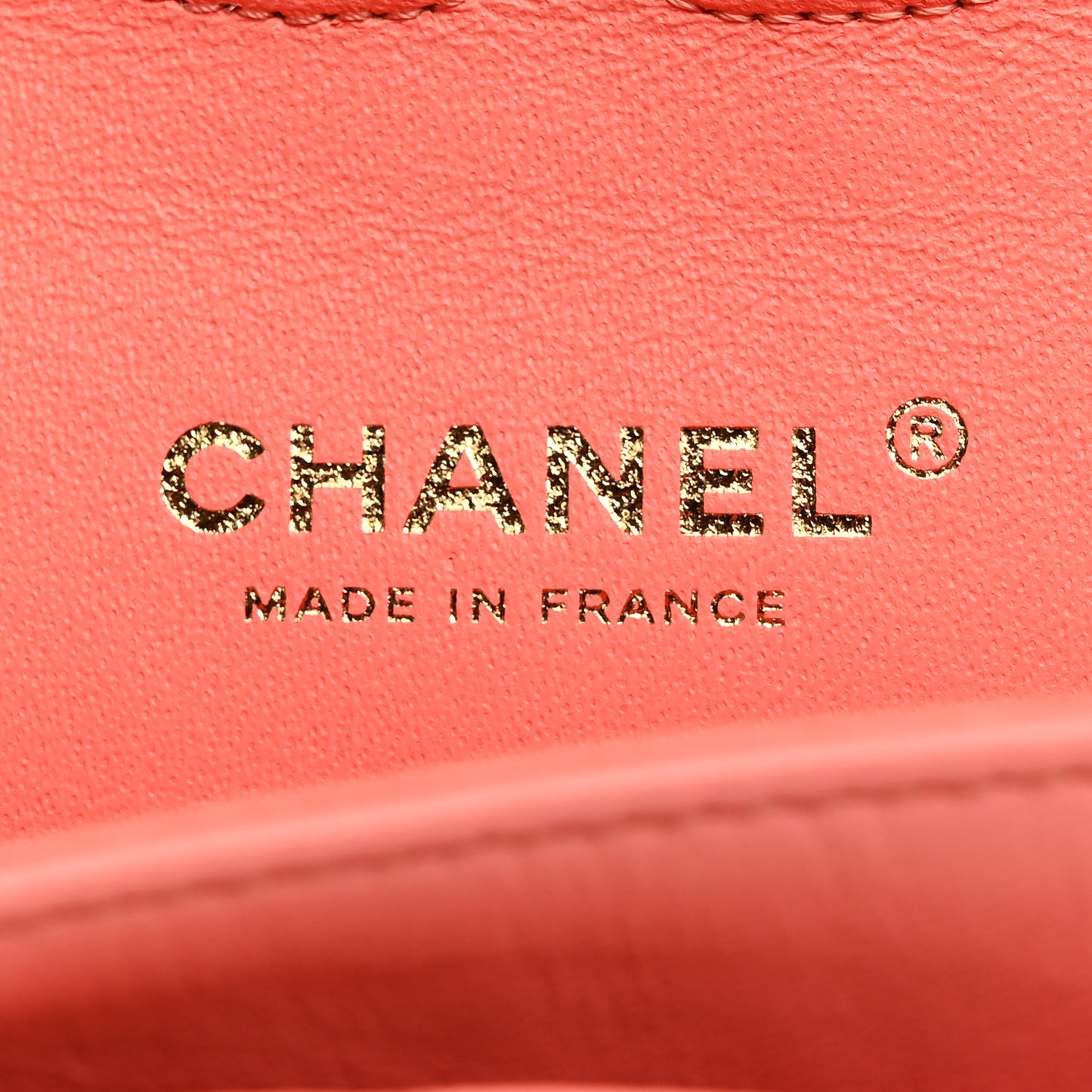 Lambskin Chevron Quilted Medium Double Flap Coral