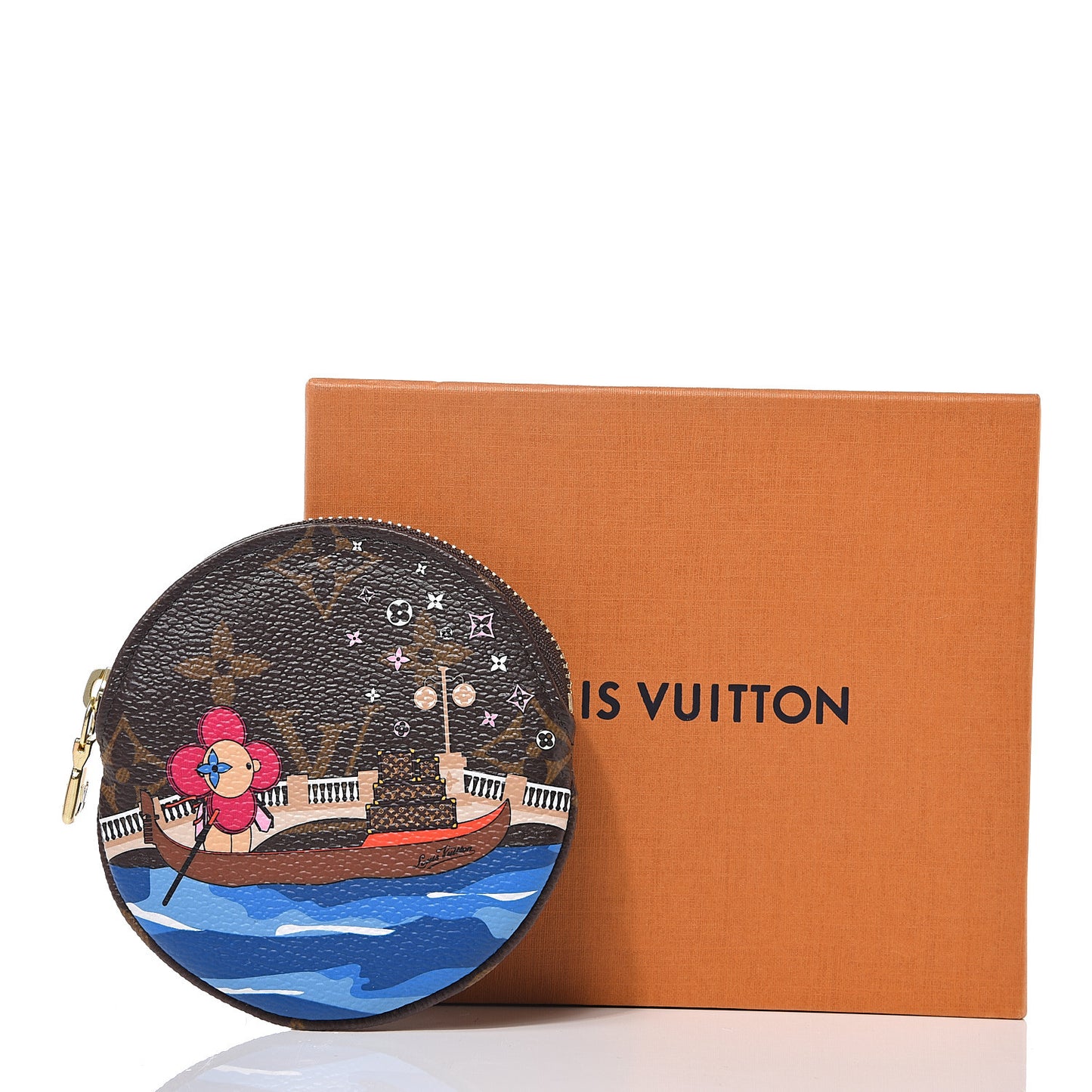 Monogram 2019 Christmas Animation Round Coin Purse Blue