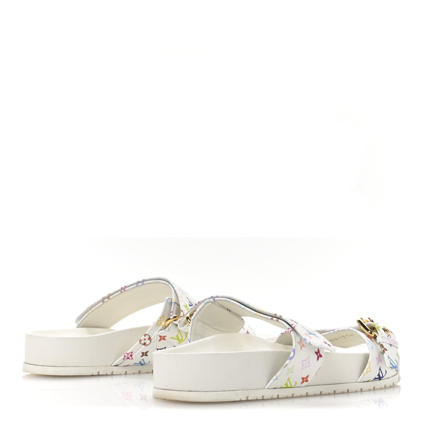LV X TM Monogram Multicolor Bom Dia Comfort Mule Sandals 38.5 White