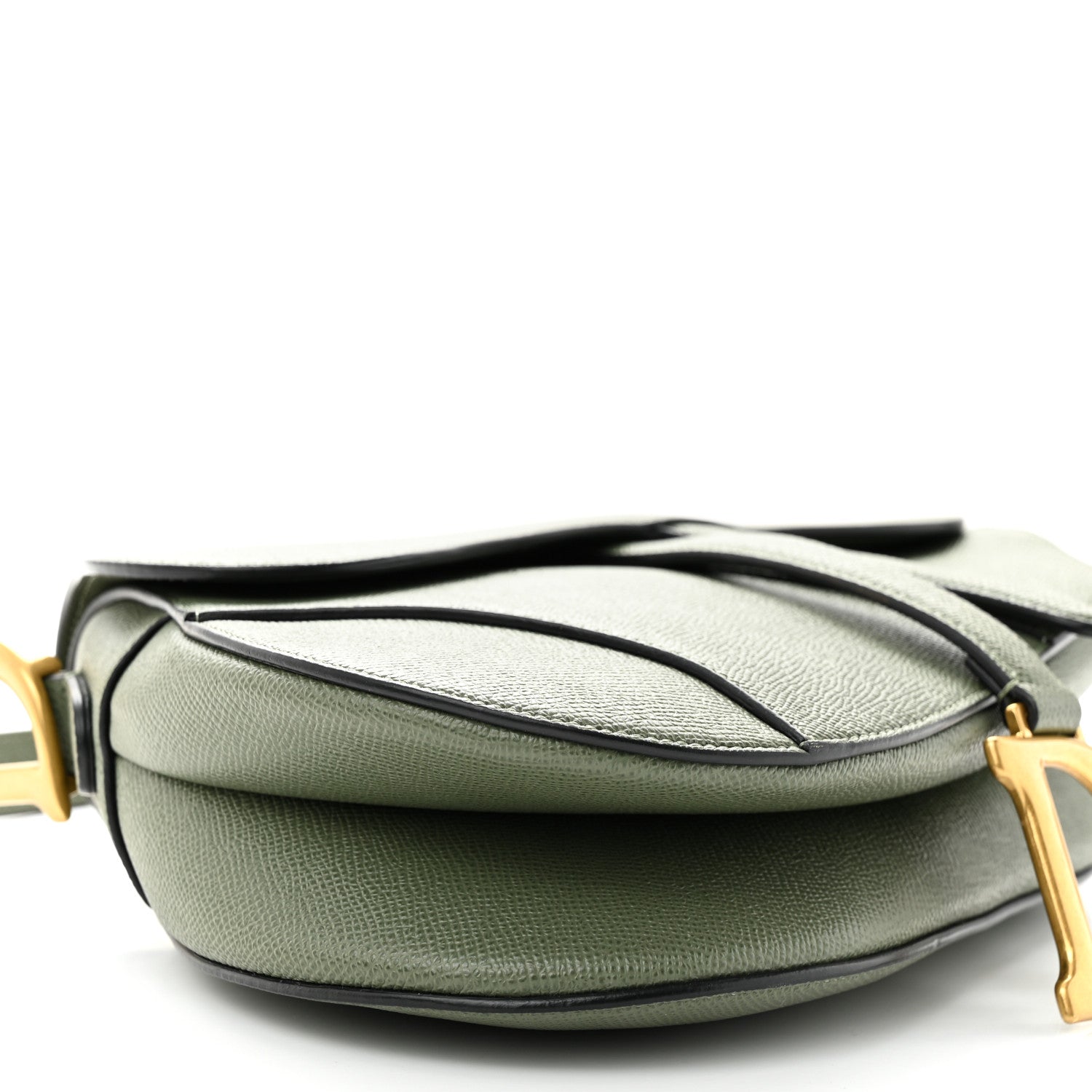 Christian Dior Grained Calfskin Saddle Bag With Strap Sage 9 of 14