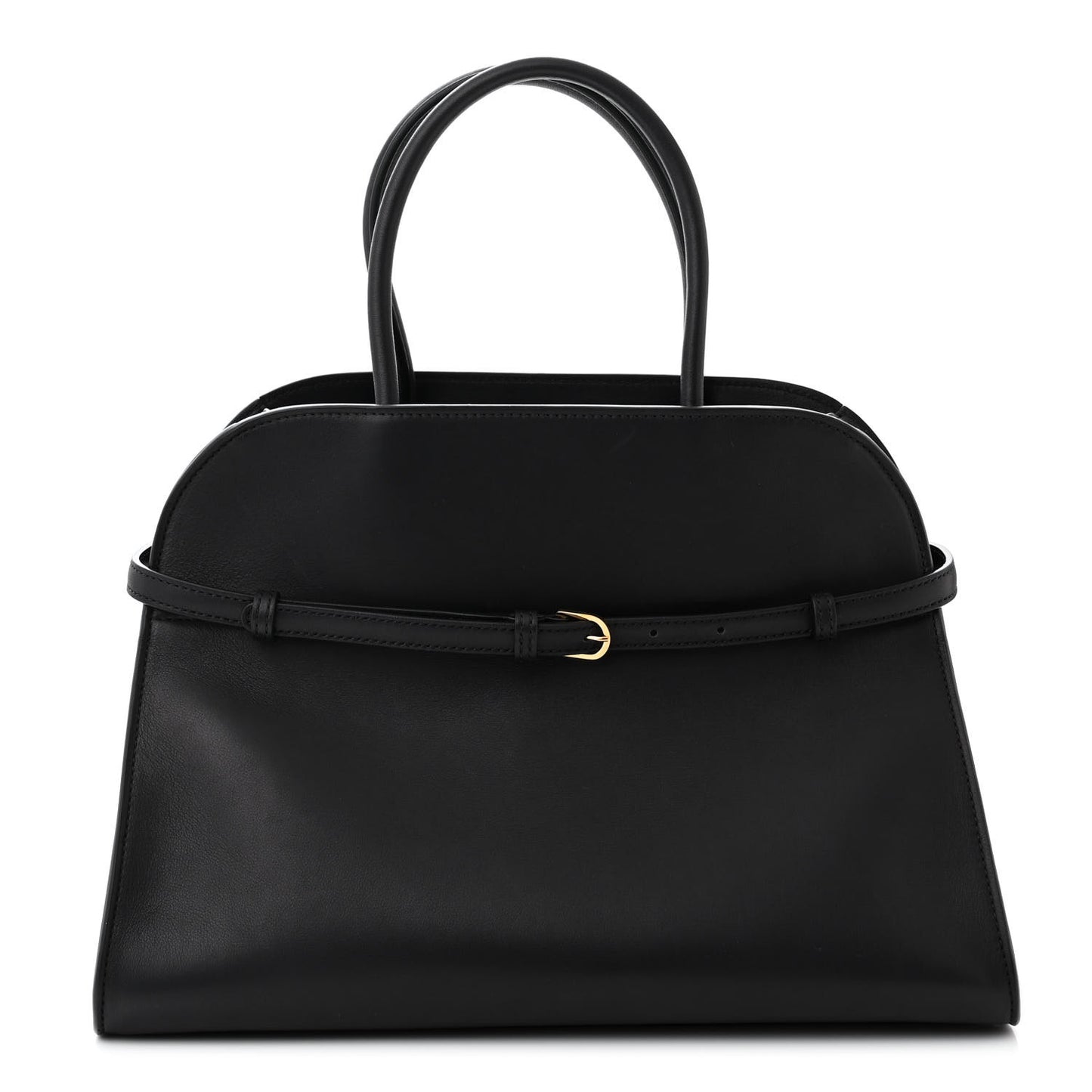 Polished Saddle Calfskin Soft Margaux Belt 12 Black