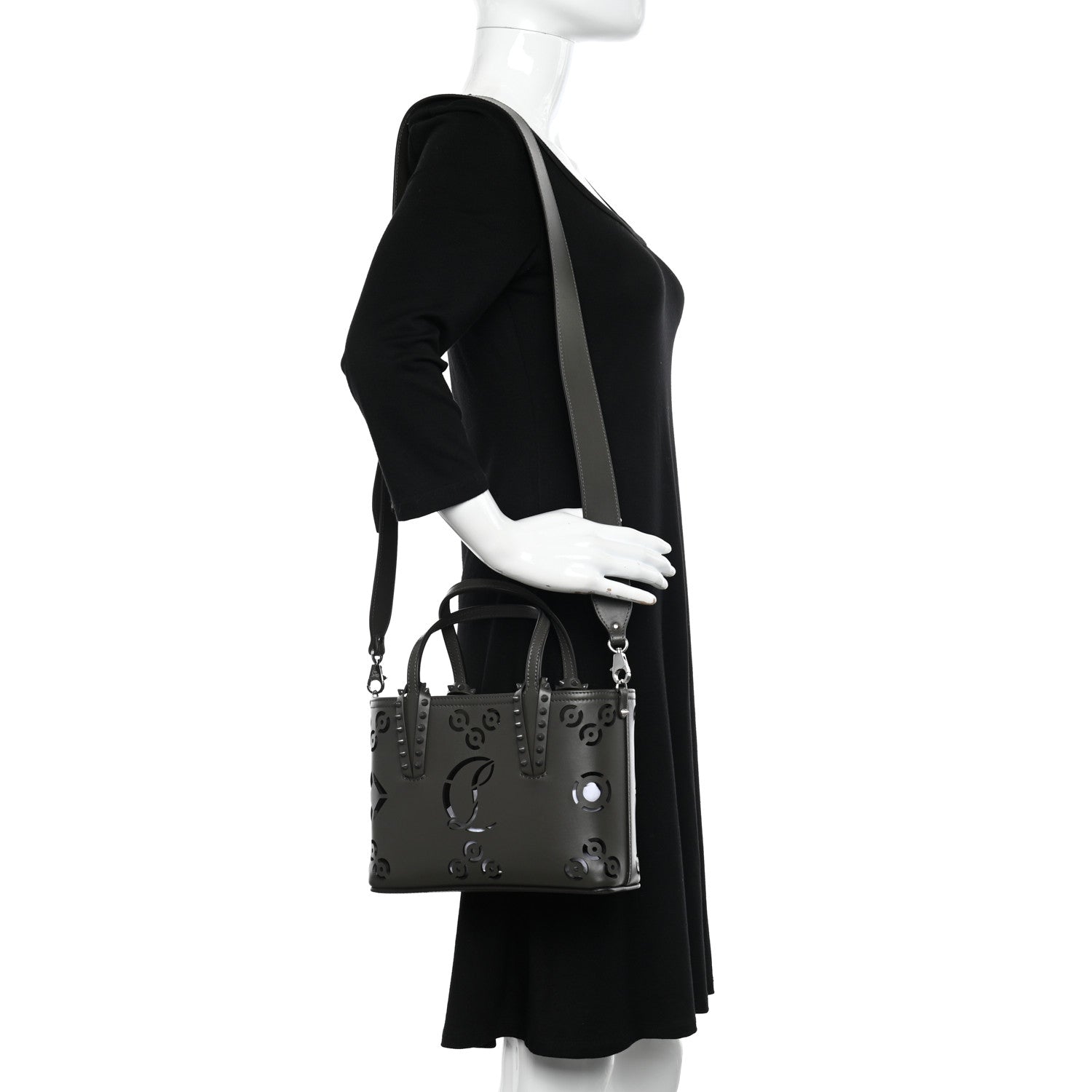 Christian Louboutin Perforated Mini East West Cabata Tote Black 2 of 10