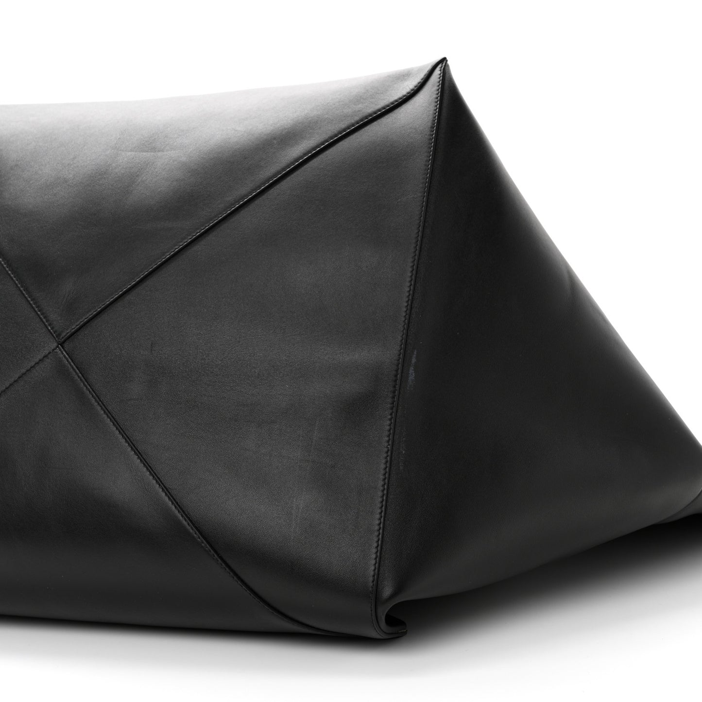 Shiny Calfskin XXL Puzzle Fold Tote Black