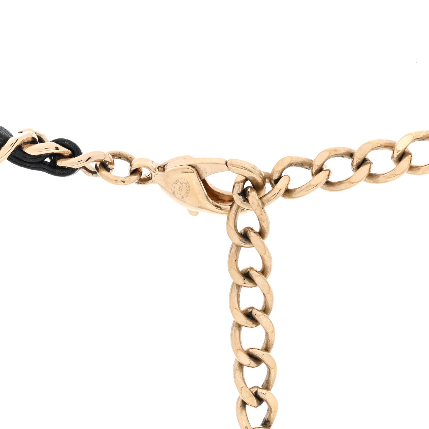 Metal Resin Quilted Flap Bag Hoop Mirror Necklace Black Gold