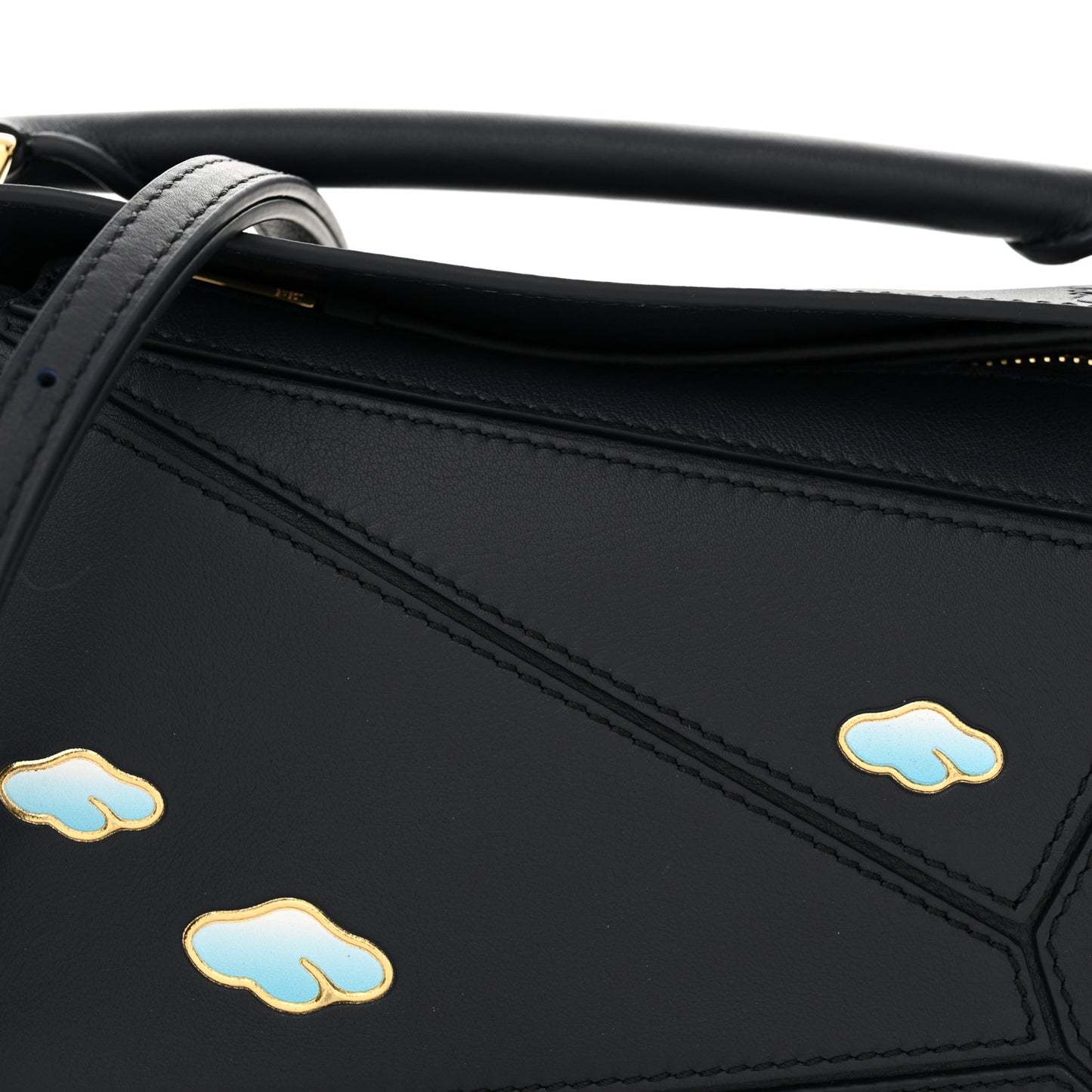 Calfskin New Year Mini Puzzle Bag Dark Ink