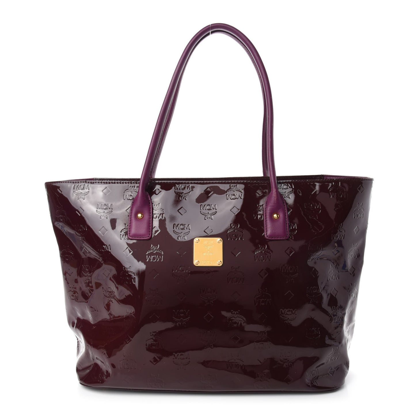 Patent Monogram Tote Burgundy