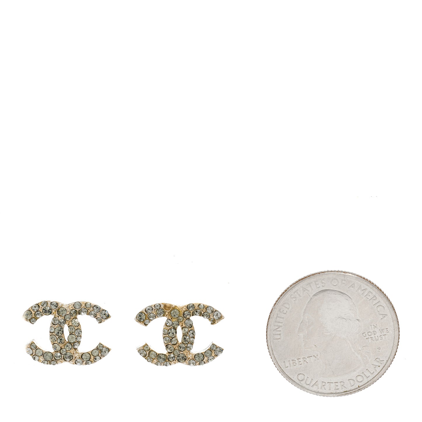 Crystal CC Earrings Light Gold