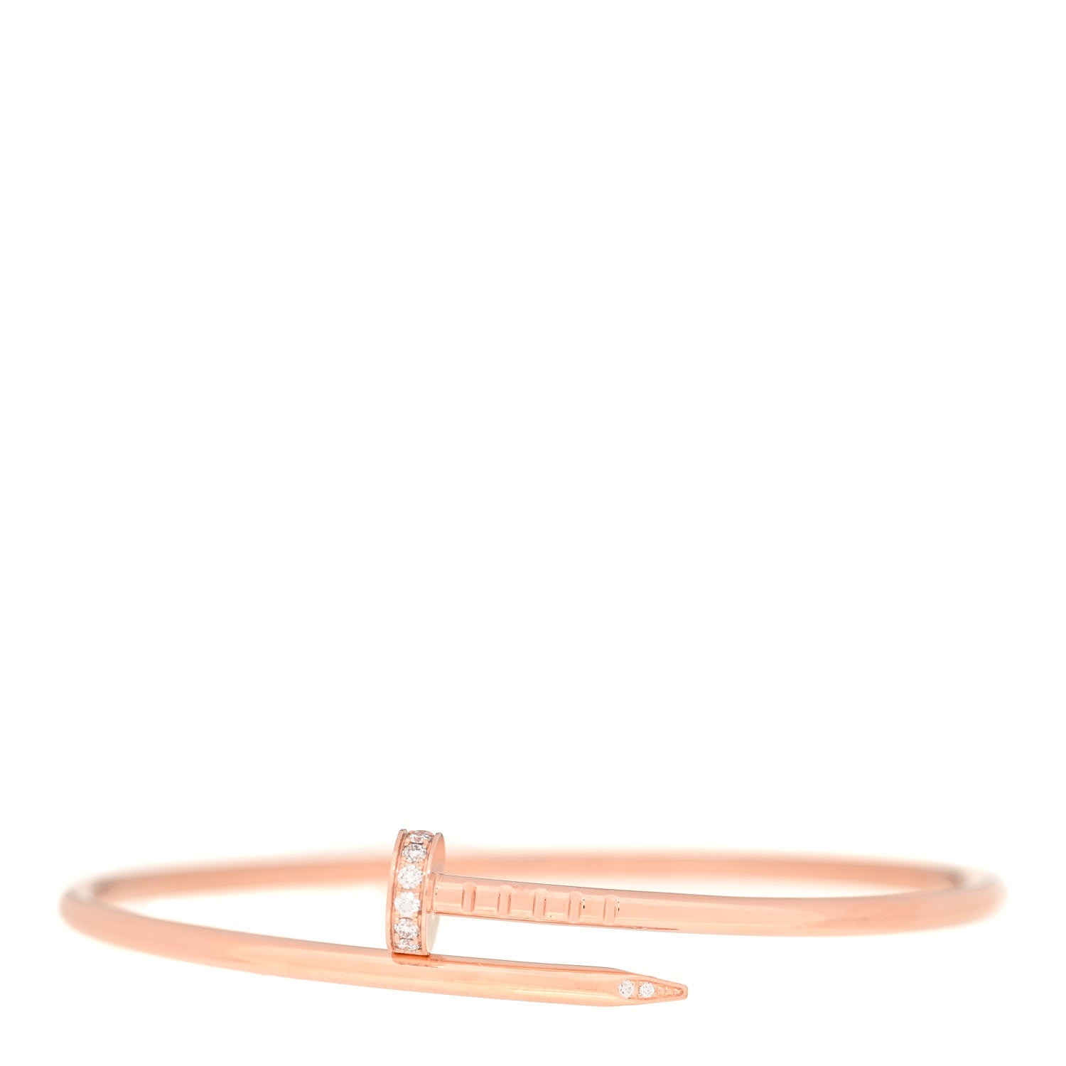 Cartier 18K Pink Gold Diamond Small Juste Un Clou Bracelet 16 1 of 5