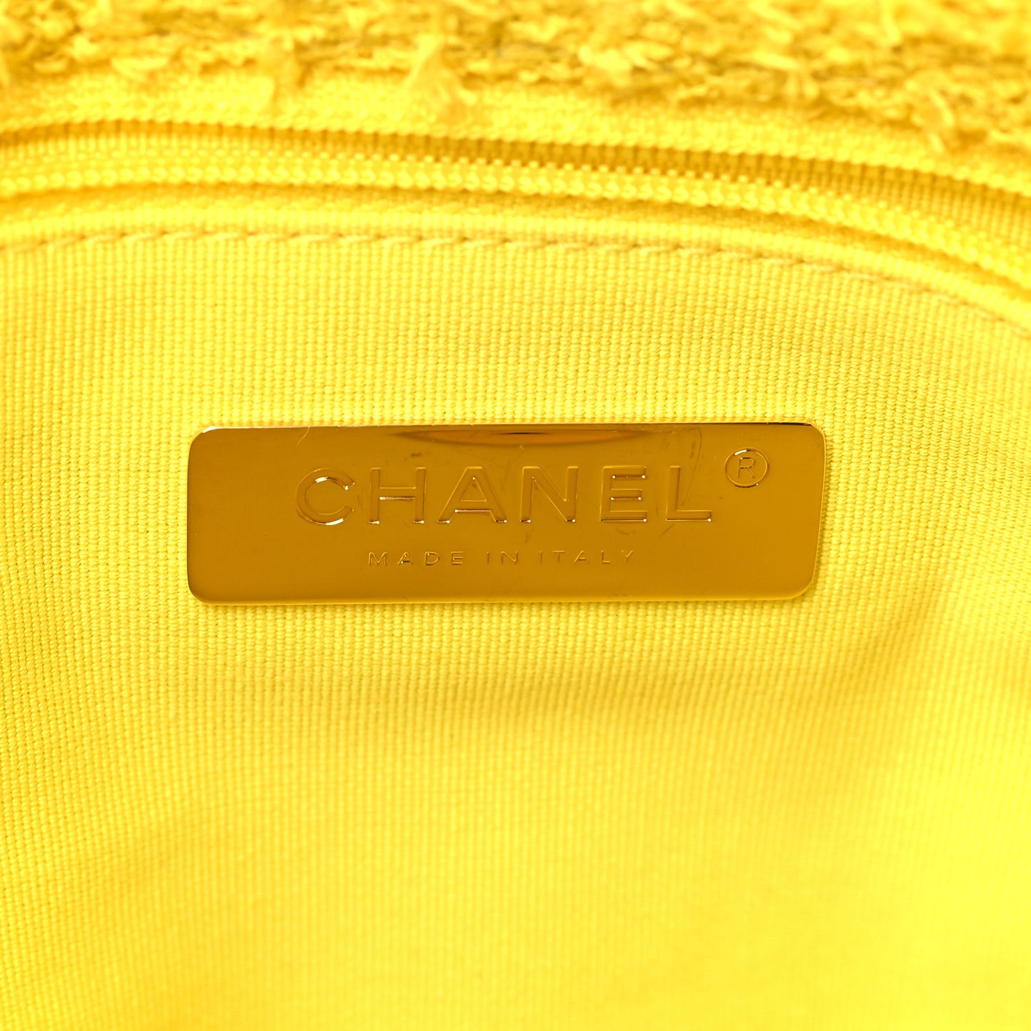 Tweed Quilted Medium Chanel 19 Flap Yellow