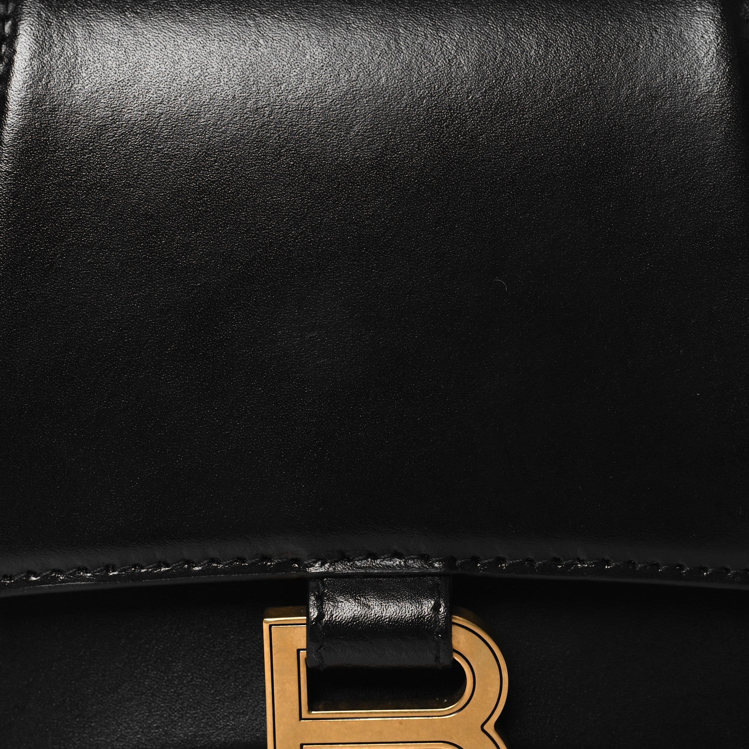 Balenciaga Shiny Box Calfskin Small Hourglass Top Handle Bag Black 7 of 9