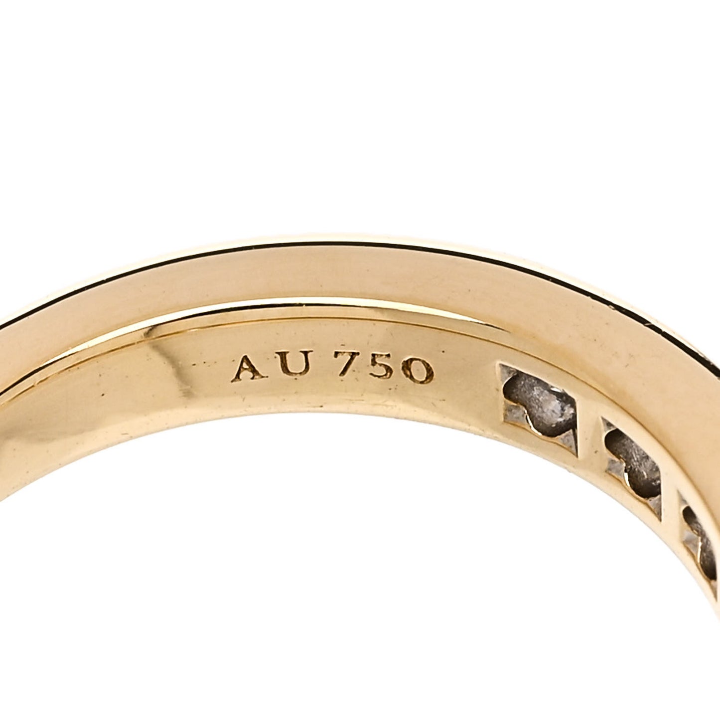 18K Yellow Gold 3mm Half Circle Channel-Set Band Ring 43 2.75