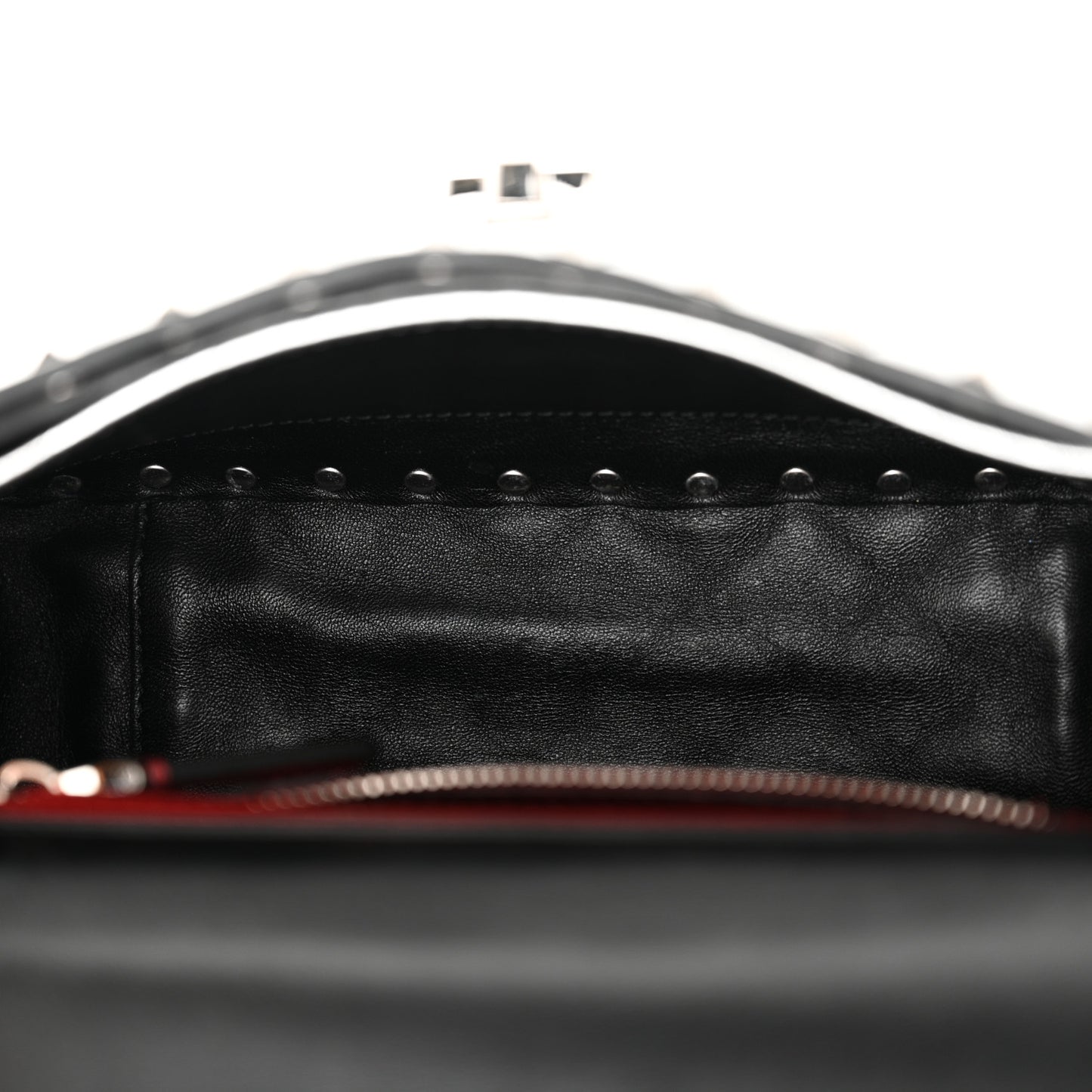 Metallic Nappa Medium Rockstud Spike Shoulder Bag Silver