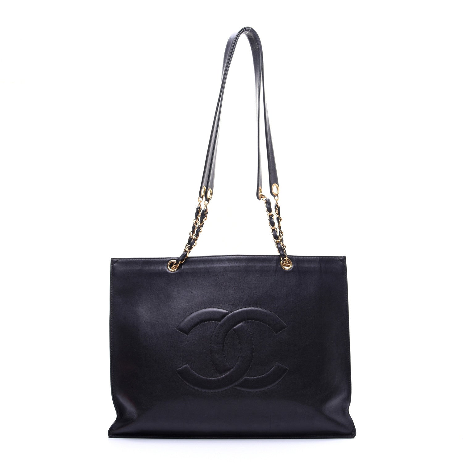Chanel Lambskin CC Tote Black 1 of 12