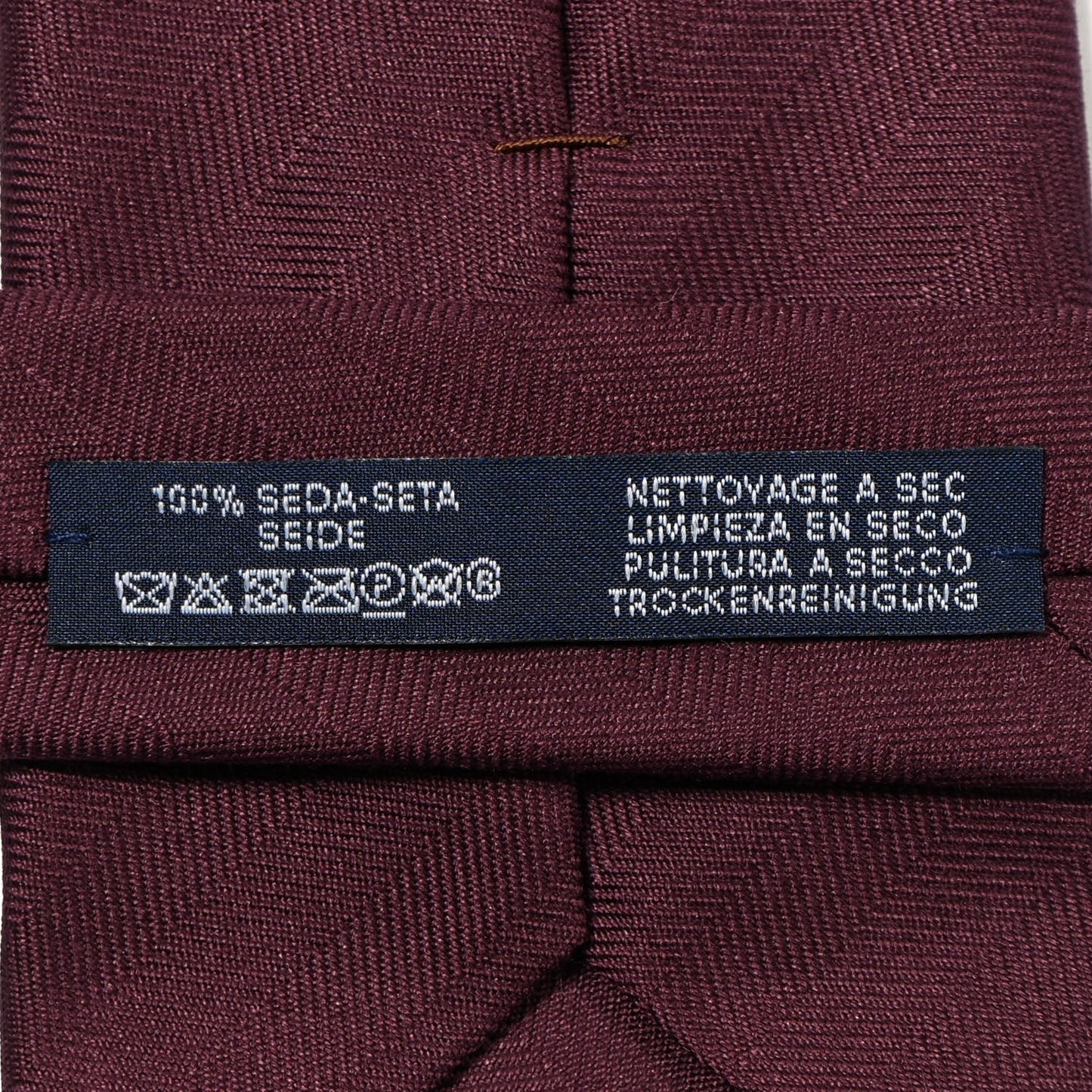 Silk Chevron Embossed Mens Overboard Neck Tie Prune