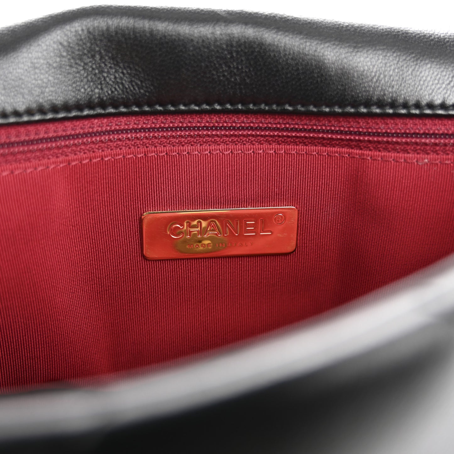 Lambskin Quilted Medium Chanel 19 Flap Black