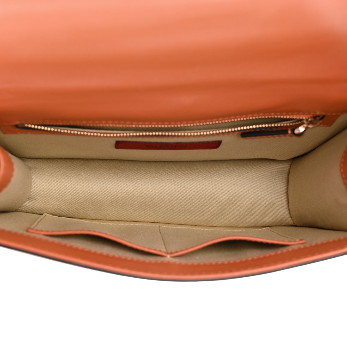 Vitello Medium Glam Lock Rockstud Flap Orange