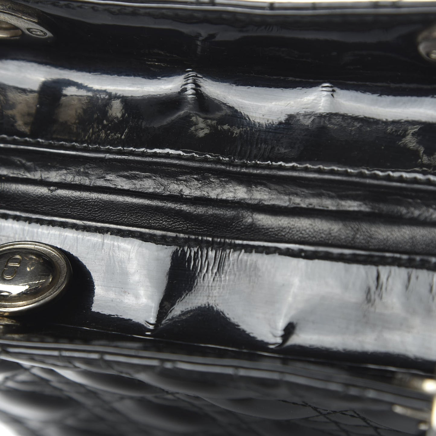 Patent Cannage Medium Lady Dior Black