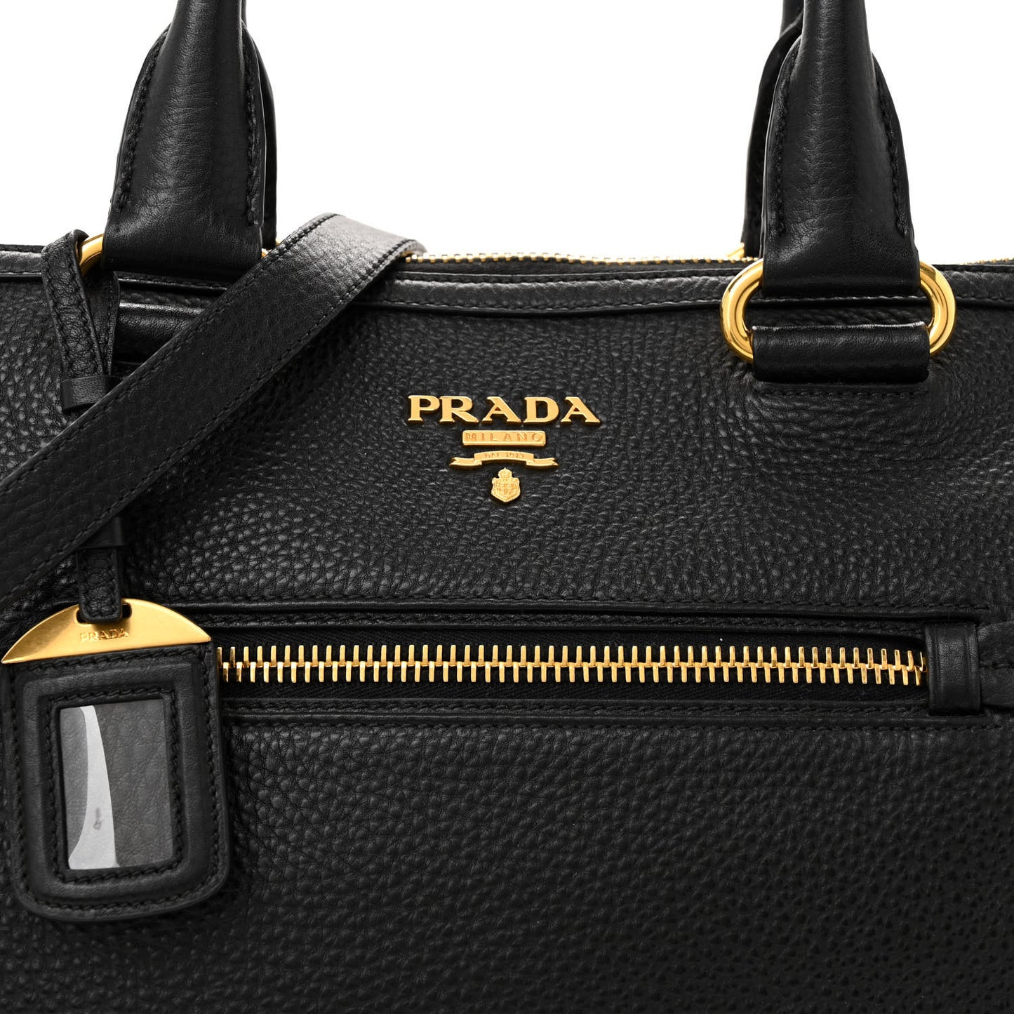 Vitello Daino Shopping Satchel Black