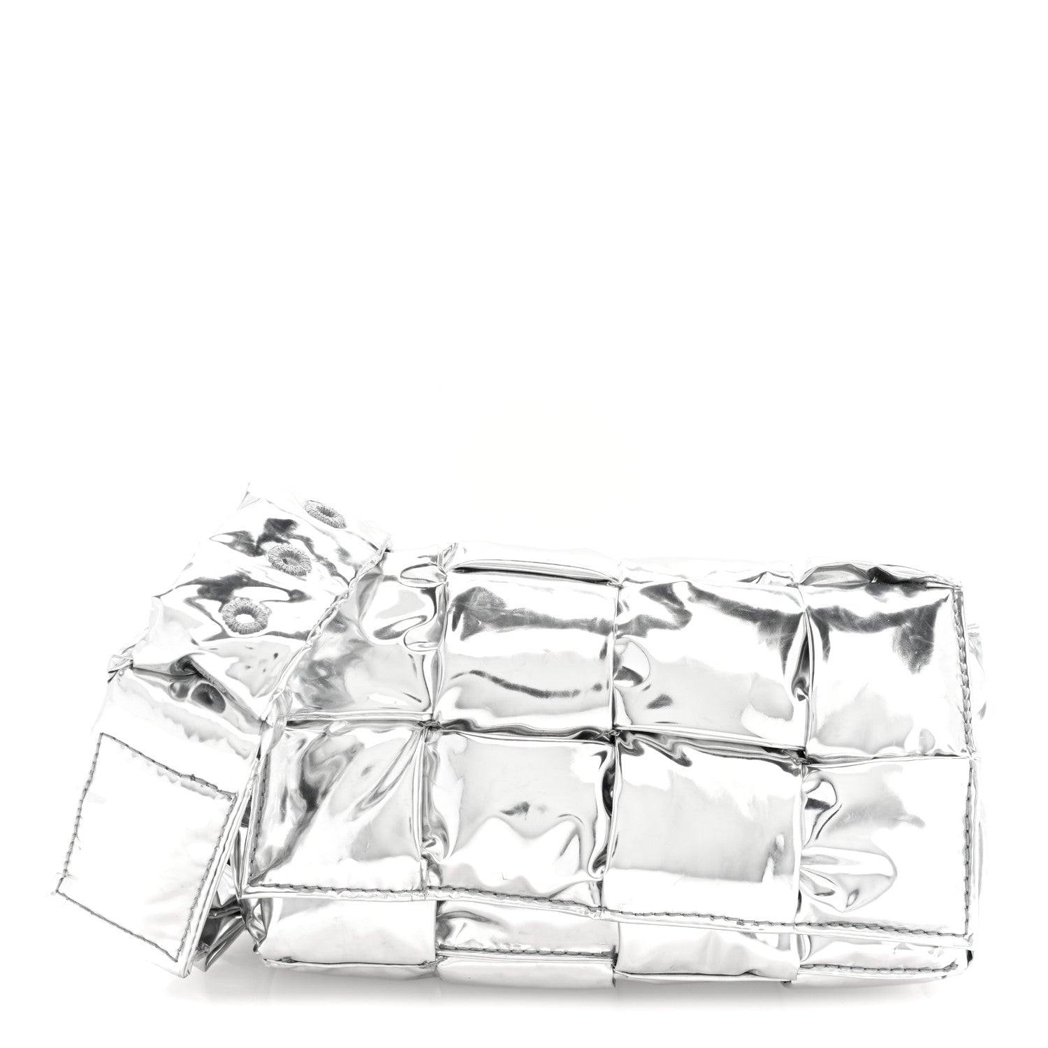 Bottega Veneta Metallic Lambskin Maxi Intrecciato Padded The Belt