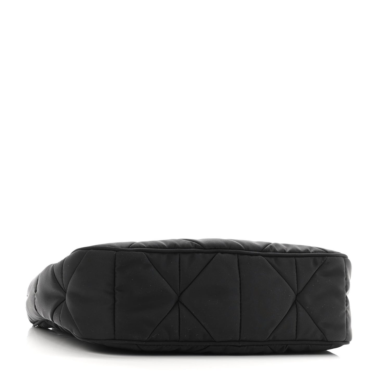 Re-Nylon Triangle Padded Patchwork Shoulder Bag Black