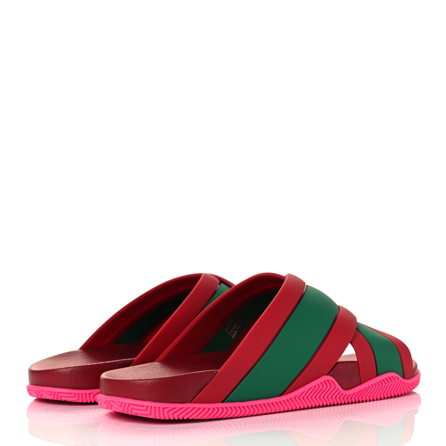 Rubber Web Womens Criss Cross Slide Sandals 42 Coral New Shamarock