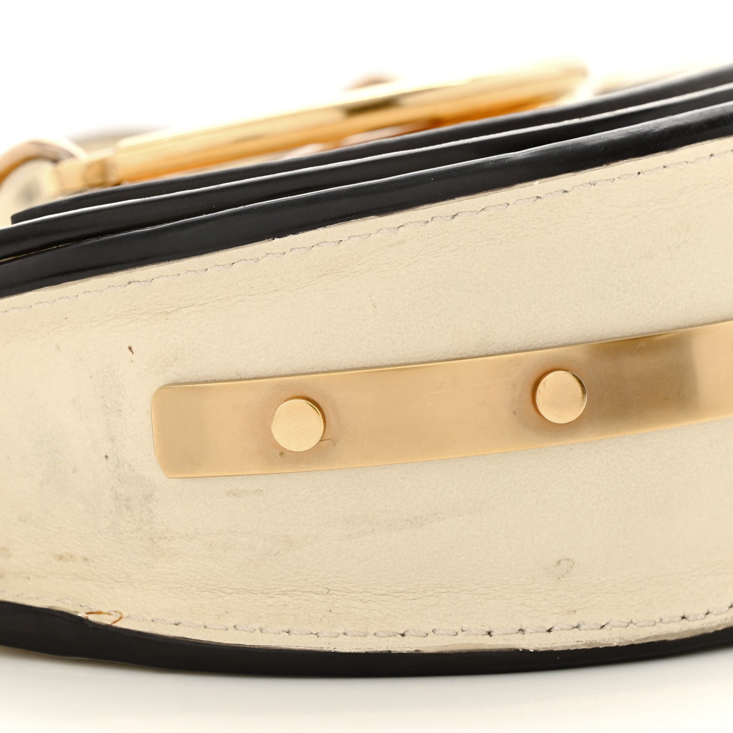 Calfskin Small Nile Bracelet Minaudiere Bag Off White