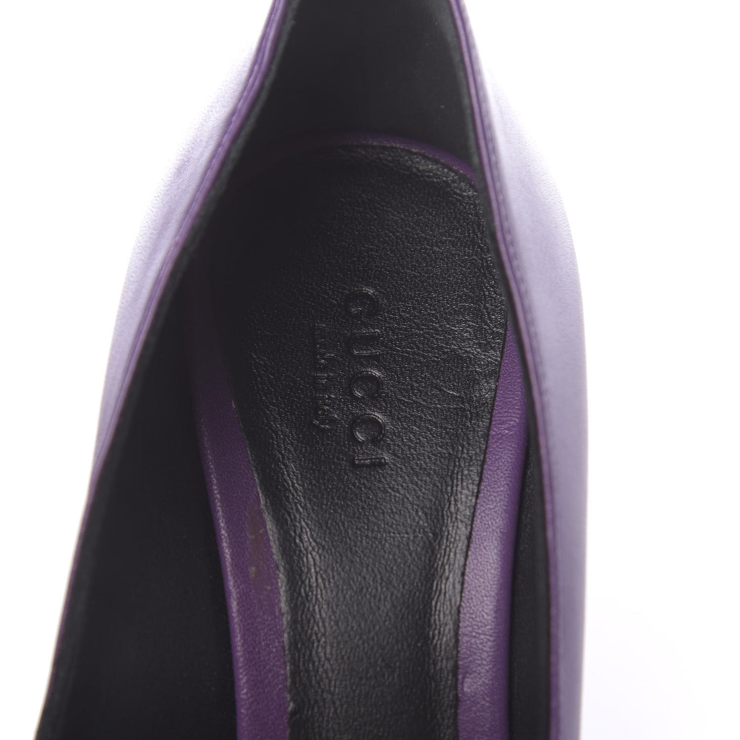 Calfskin Logo Plate Peep Toe Pumps 38 Purple