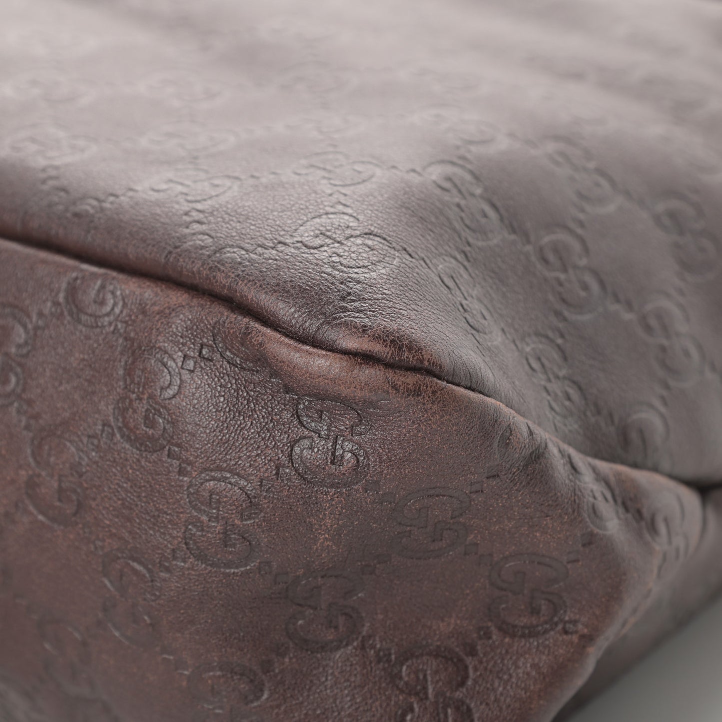 Guccissima Medium Horsebit Chain Hobo Dark Brown