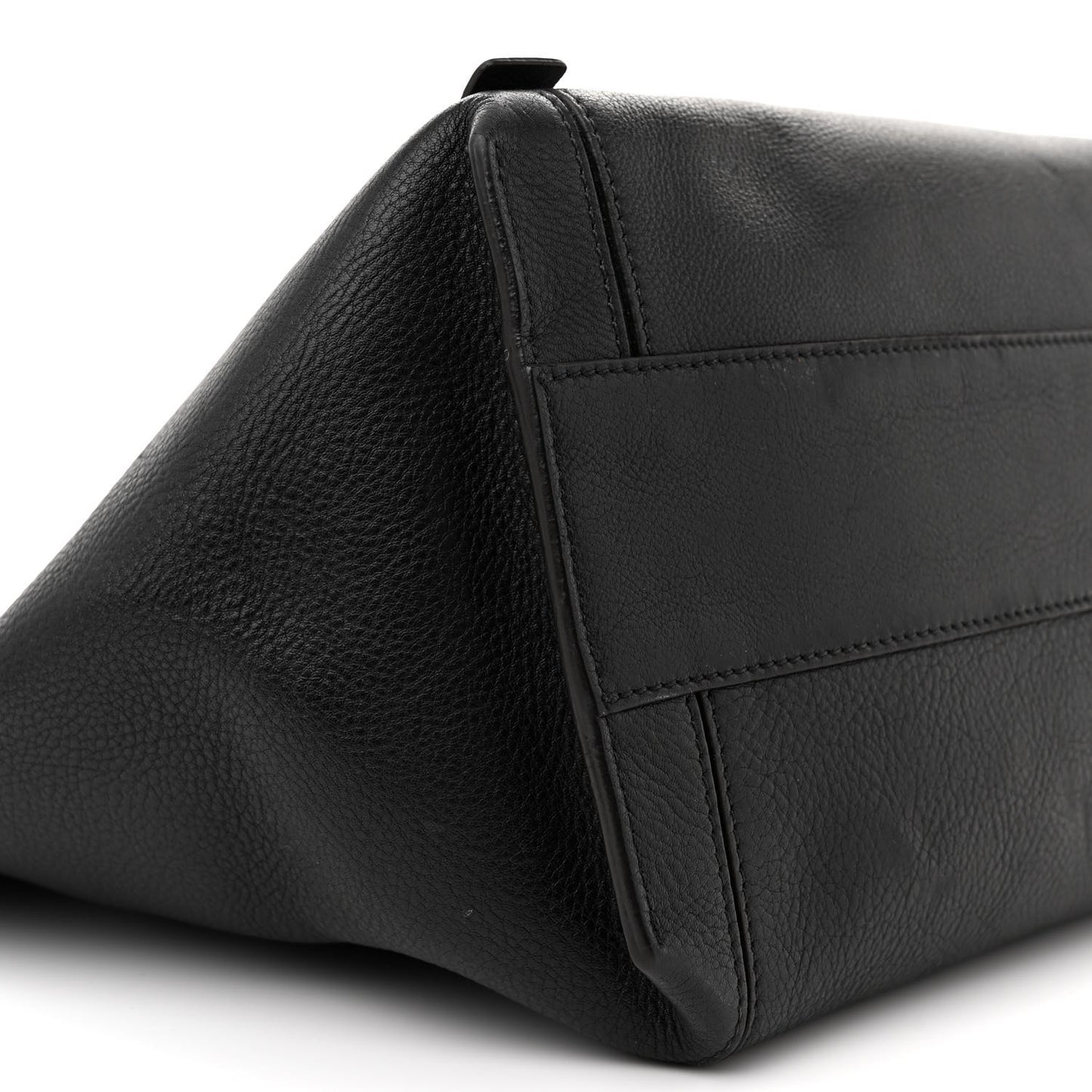 Smooth Calfskin Medium Milo Shopping Tote Black