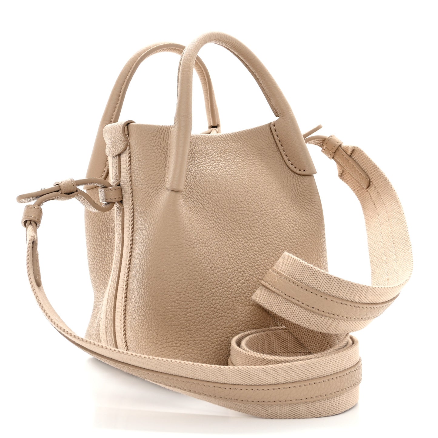 Grained Calfskin Micro Bale Bag Light Mastic