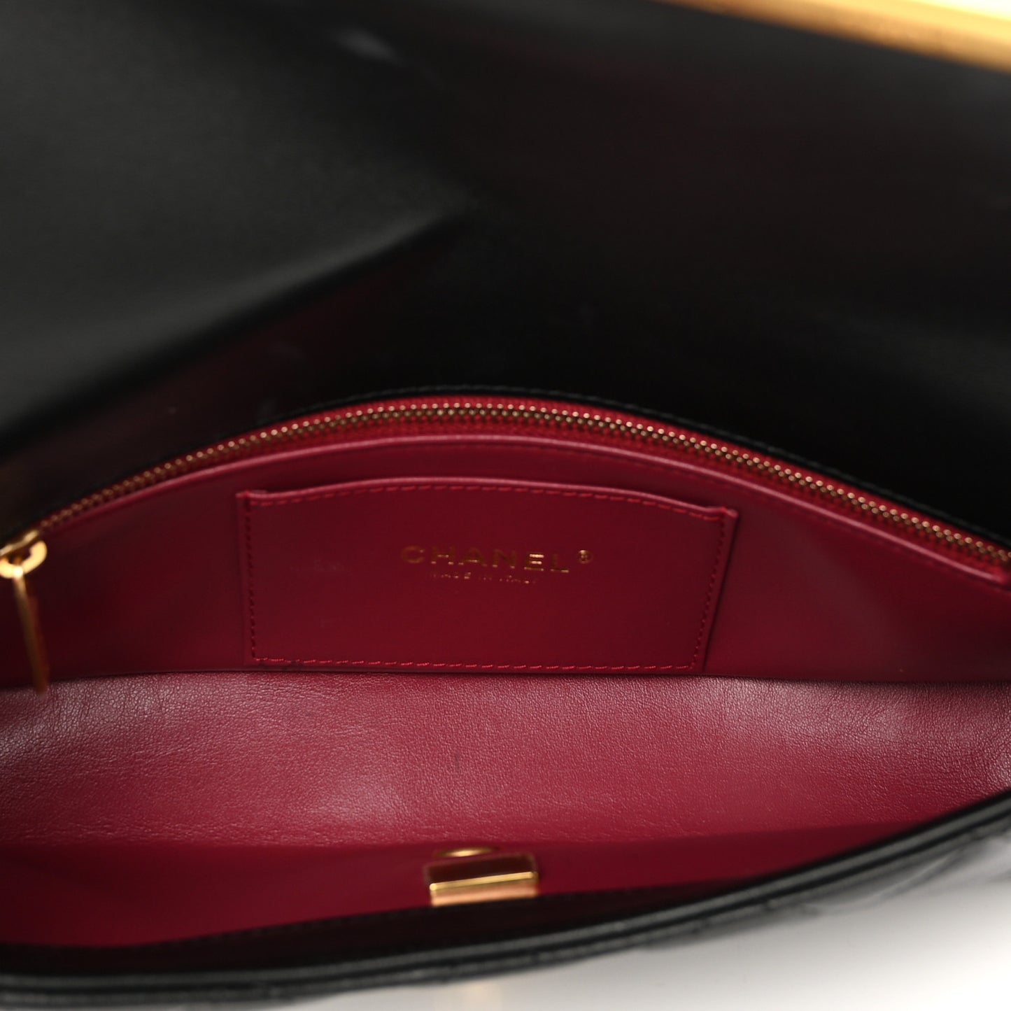 Lambskin Quilted Pearl Clutch Black