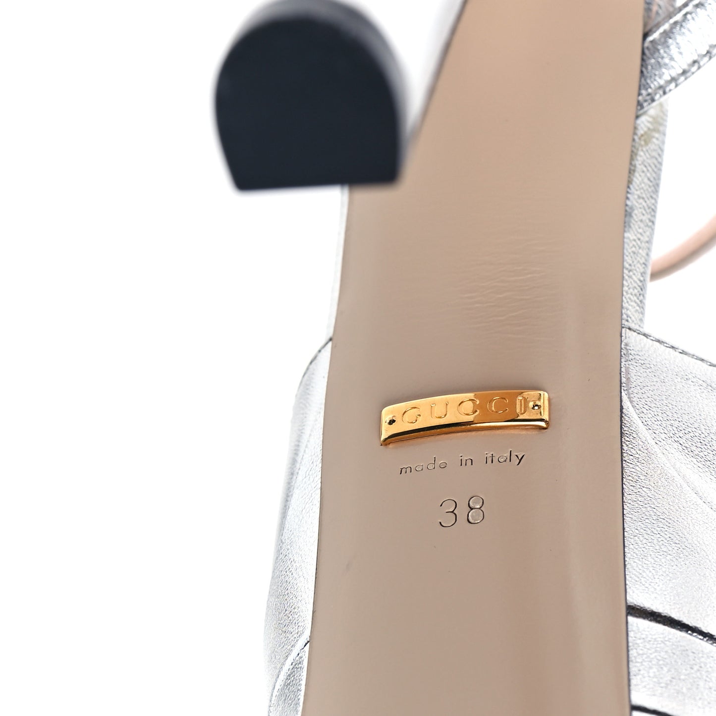 Metallic Nappa T Strap Platform Pumps 38 Argento