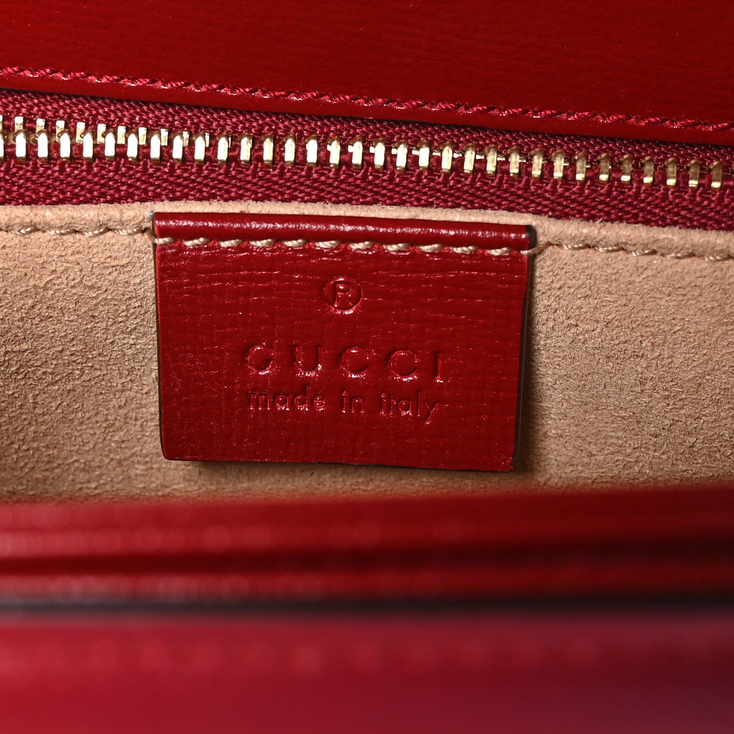GG Supreme Monogram Azalea Calfskin Horsebit 1955 Shoulder Bag Beige Ebony New Cherry Red