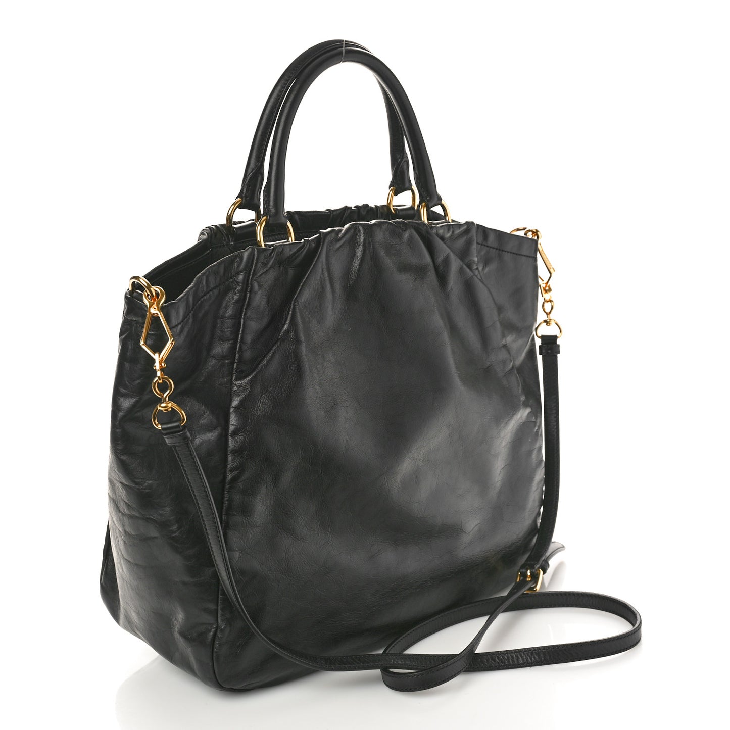 Soft Calf Shopping Tote Black