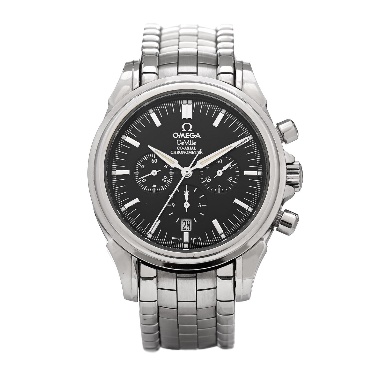 Stainless Steel 41mm De Ville Chronoscope Co-axial Automatic Watch Black 4541.50