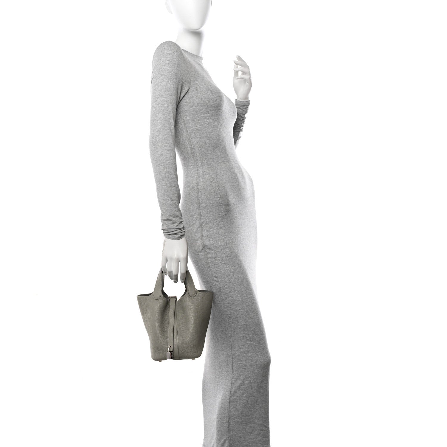 Hermes Taurillon Clemence Picotin Lock 18 PM Gris Meyer 2 of 10