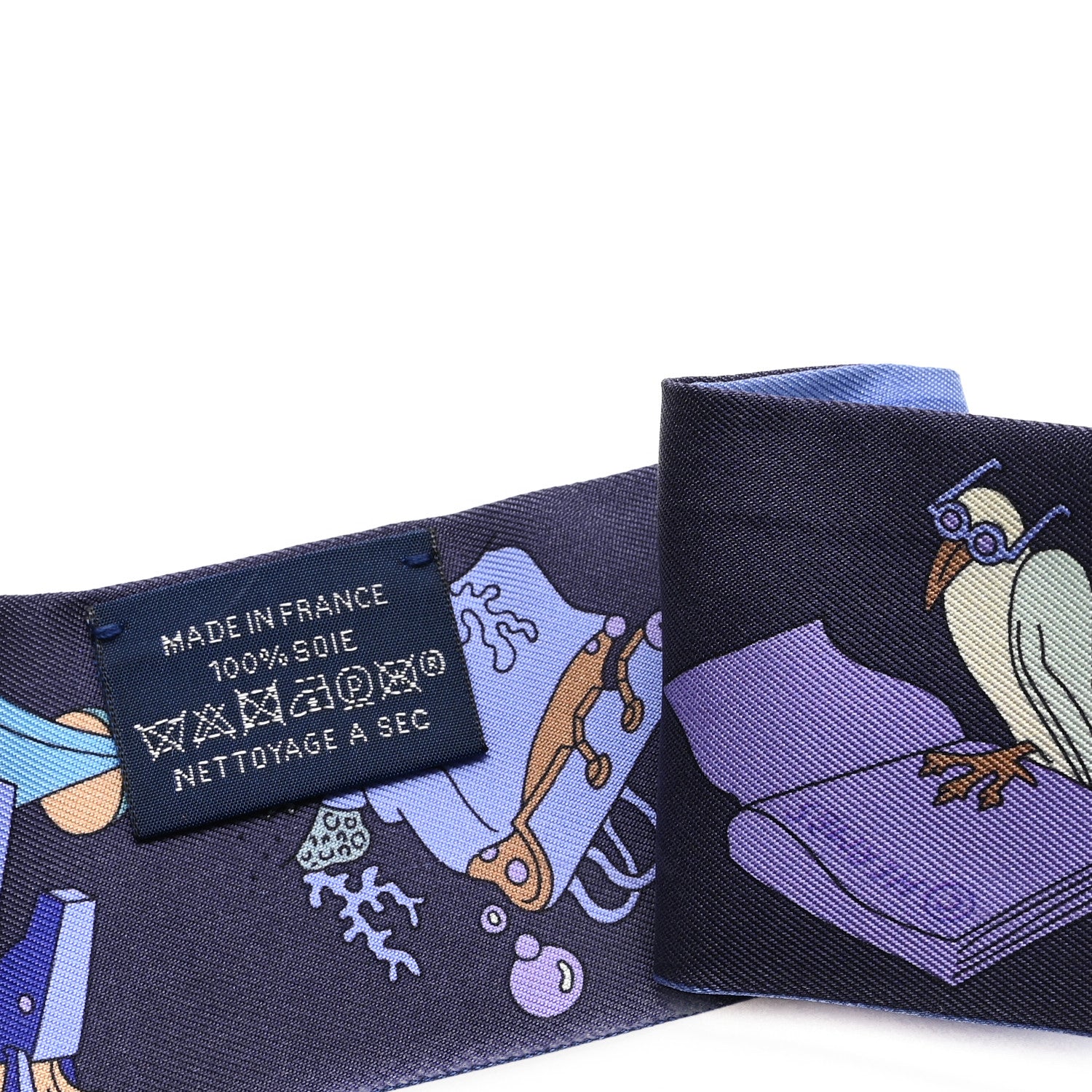 Hermes Silk A Vos Crayons Twilly Bleu Violet Vert 3 of 3