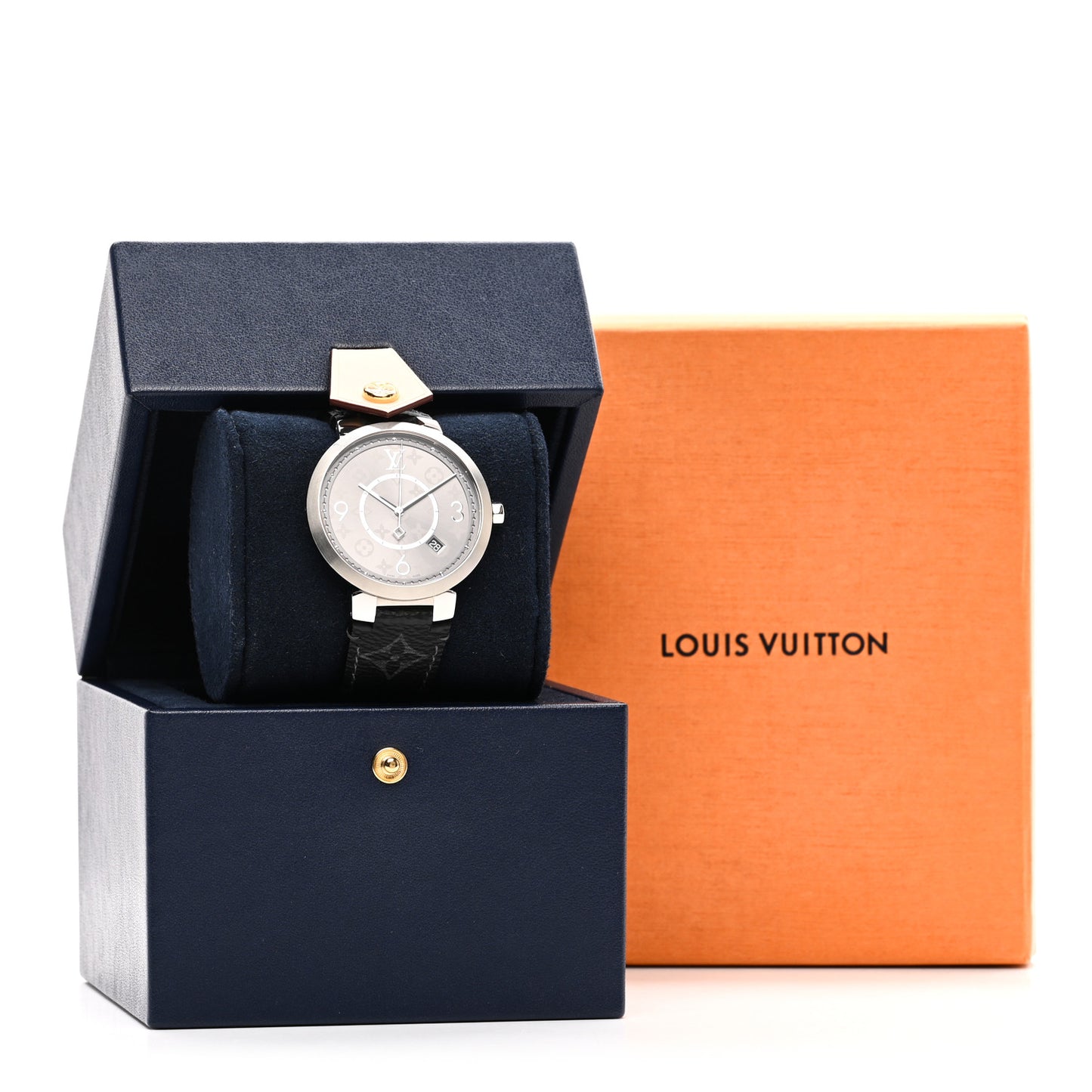Stainless Steel Monogram Eclipse 39mm Tambour Slim Quartz Watch
