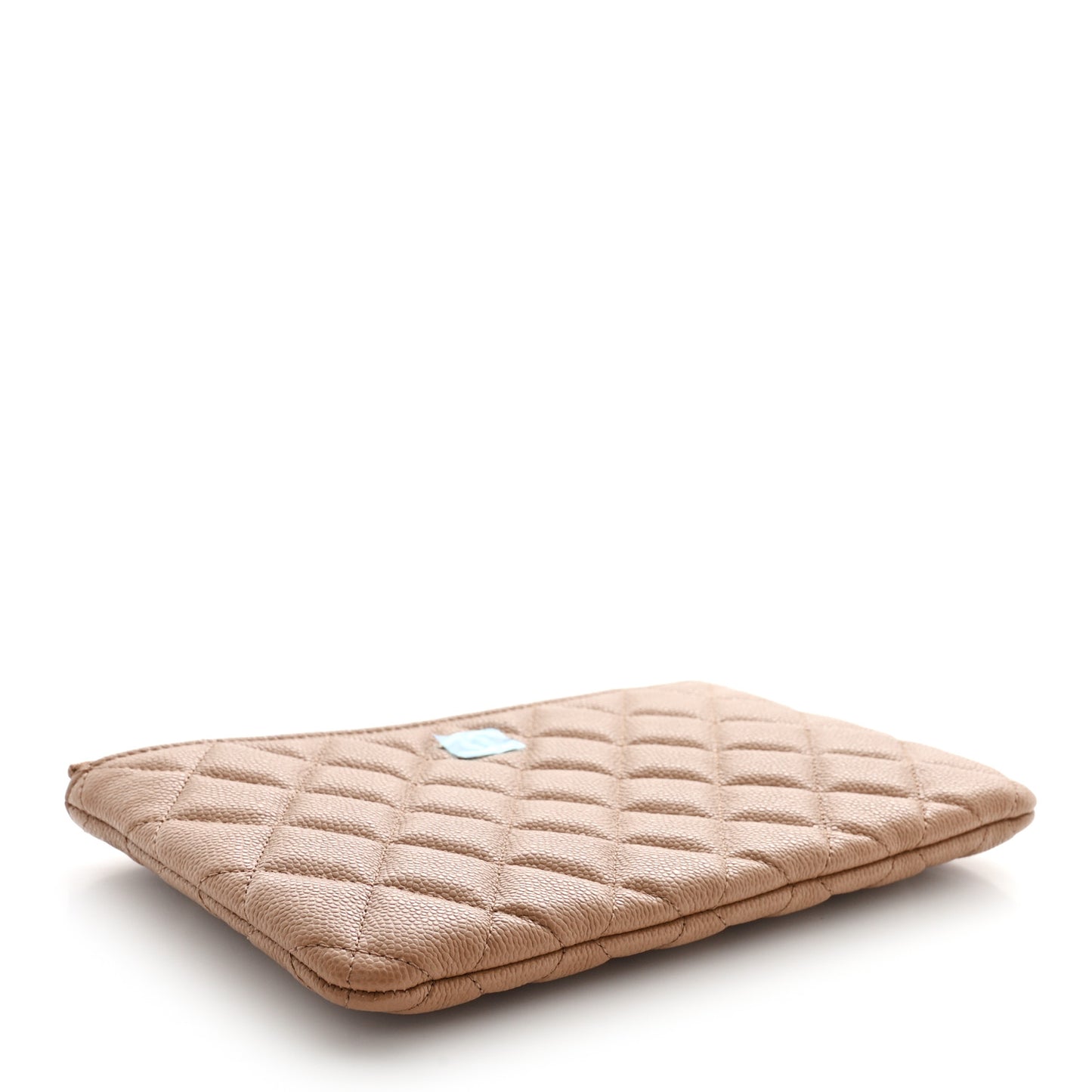 Caviar Quilted Cosmetic Case Dark Beige